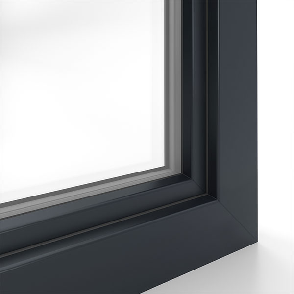 okno systemu IDEAL 4000 w kolorze Szary antracytowy piaskowany