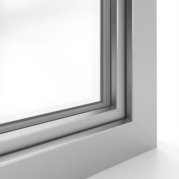 okno systemu IDEAL 4000 w kolorze Aluminium szczotkowane